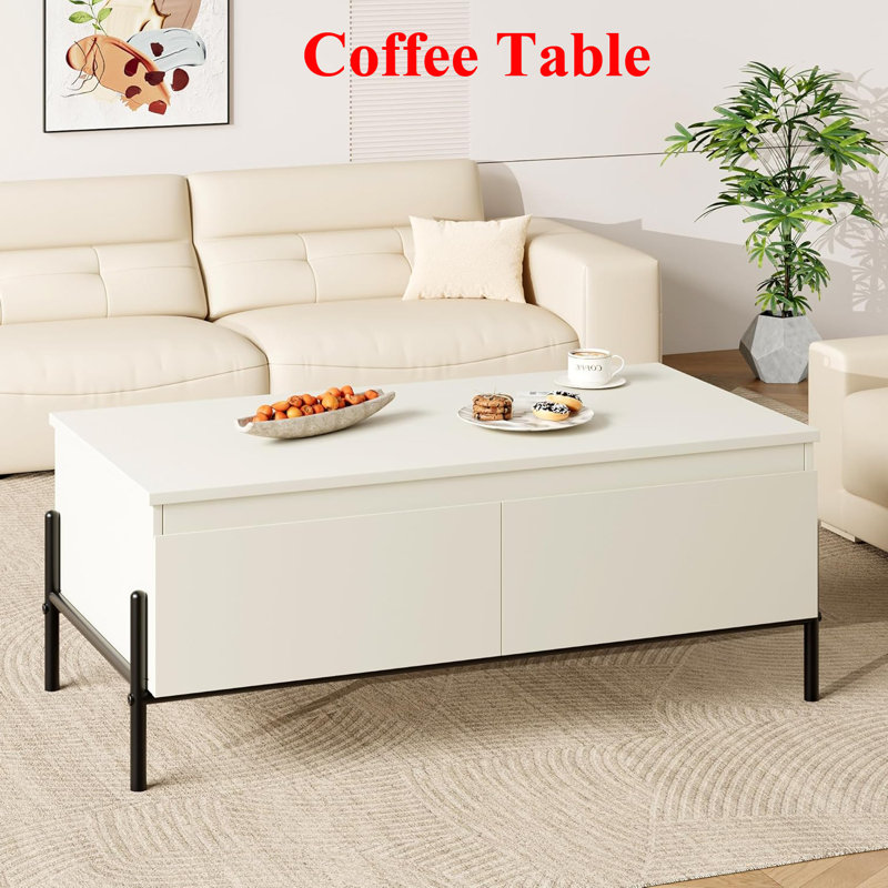 Table basse blanche avec rangement 