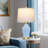 23" Ceramic Ginger Jar Table Lamps with White Fabric Shades & LED Bulbs-376151609