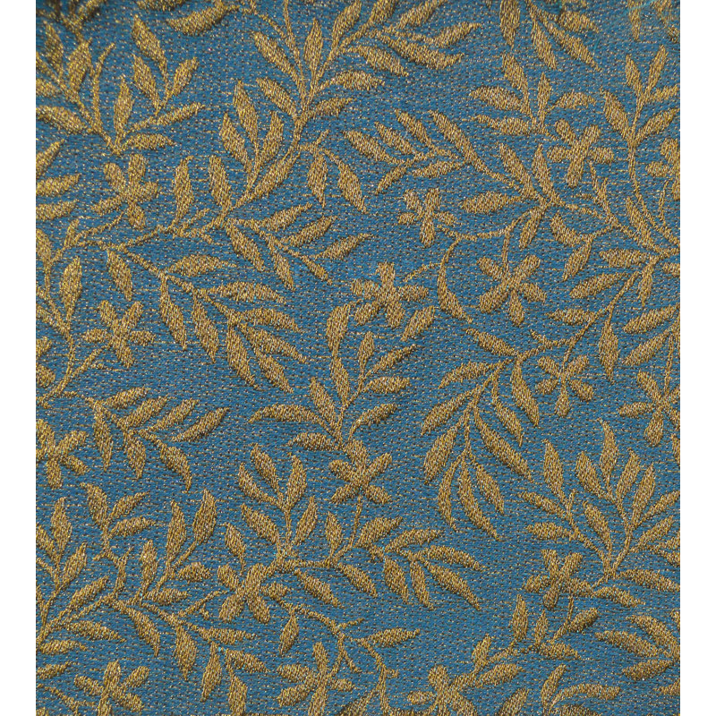 Rameaux Cotton Blend Performance Fabric, Blue/Golden