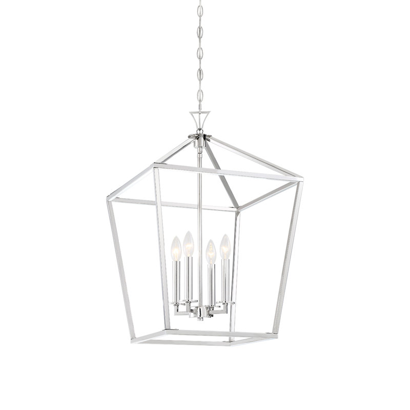 Hastings 4-Light Chandelier, Nickel poli