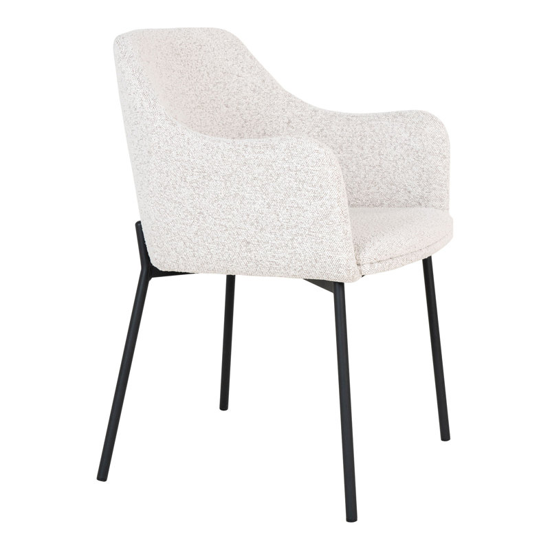 Lompoc 47cm H Polyester Upholstered Parsons Chair in White