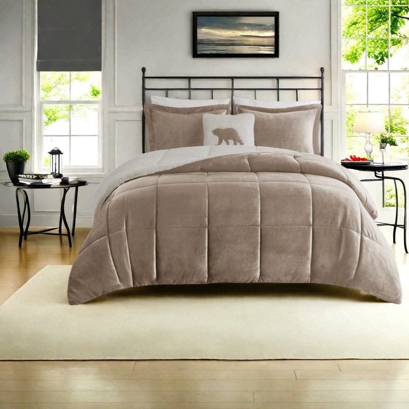 Ensemble de literie Cozy Plush To Sherpa, polyester confortable avec style chalet rustique