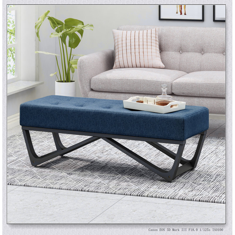 Navy  Ottoman Simple design, comfortable and durable, multi-functional bench