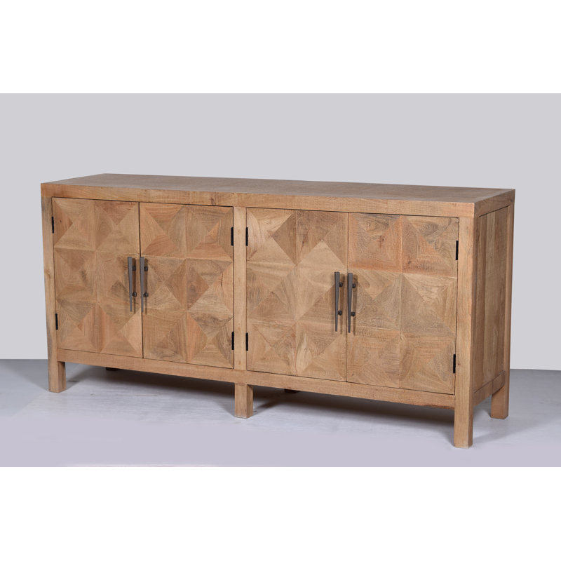 Fiona 70" Solid Wood Sideboard, Oak finish, Oak