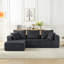 Modular Sectional Sofa, Modern Corduroy Cloud Couch with Deep Seat, Upholstered 4-Seater Sofa-595175083