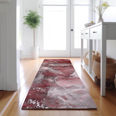 Premium Machine Washable Cerrito AMF518 Merlot Rug