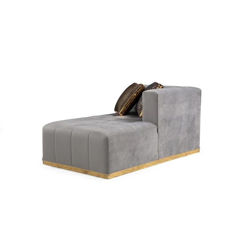 Canapé modulaire 3 pièces Awalt, Velours gris velours