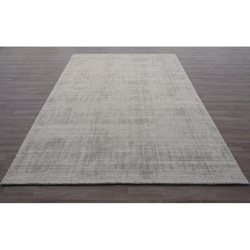 Tapis argenté tissé à la main Hyannis, Rectangle de 8 pi x 10 pi