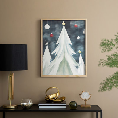 «Christmas Holiday Art DCCCLXV III», reproduction d'art encadrée - bois massif