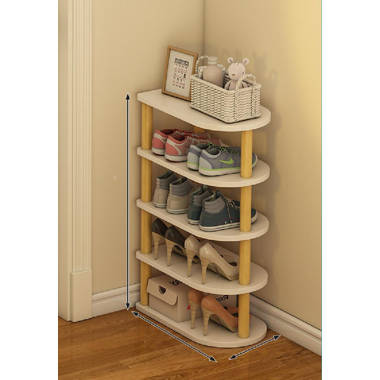  Fouews Small Shoe Rack, Narrow Stackable Shoe Shelf Organizer  for Entryway, Doorway and Bedroom Closet (4-Tier, Black) : Home & Kitchen