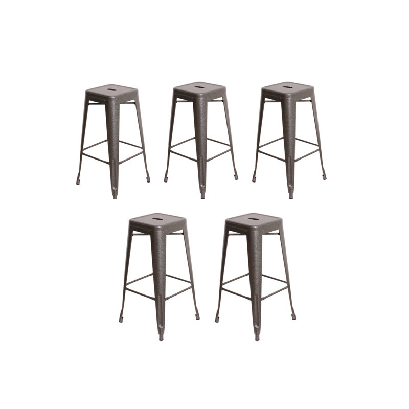 Tabouret de bar en métal Hi Back de Chivari, Gris anthracite