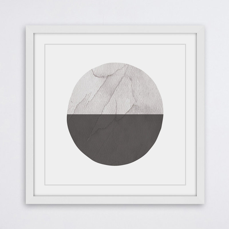 « half circle » par diana alcala, reproduction d’art encadrée, H 32 po x l 32 po x P 1,5 po