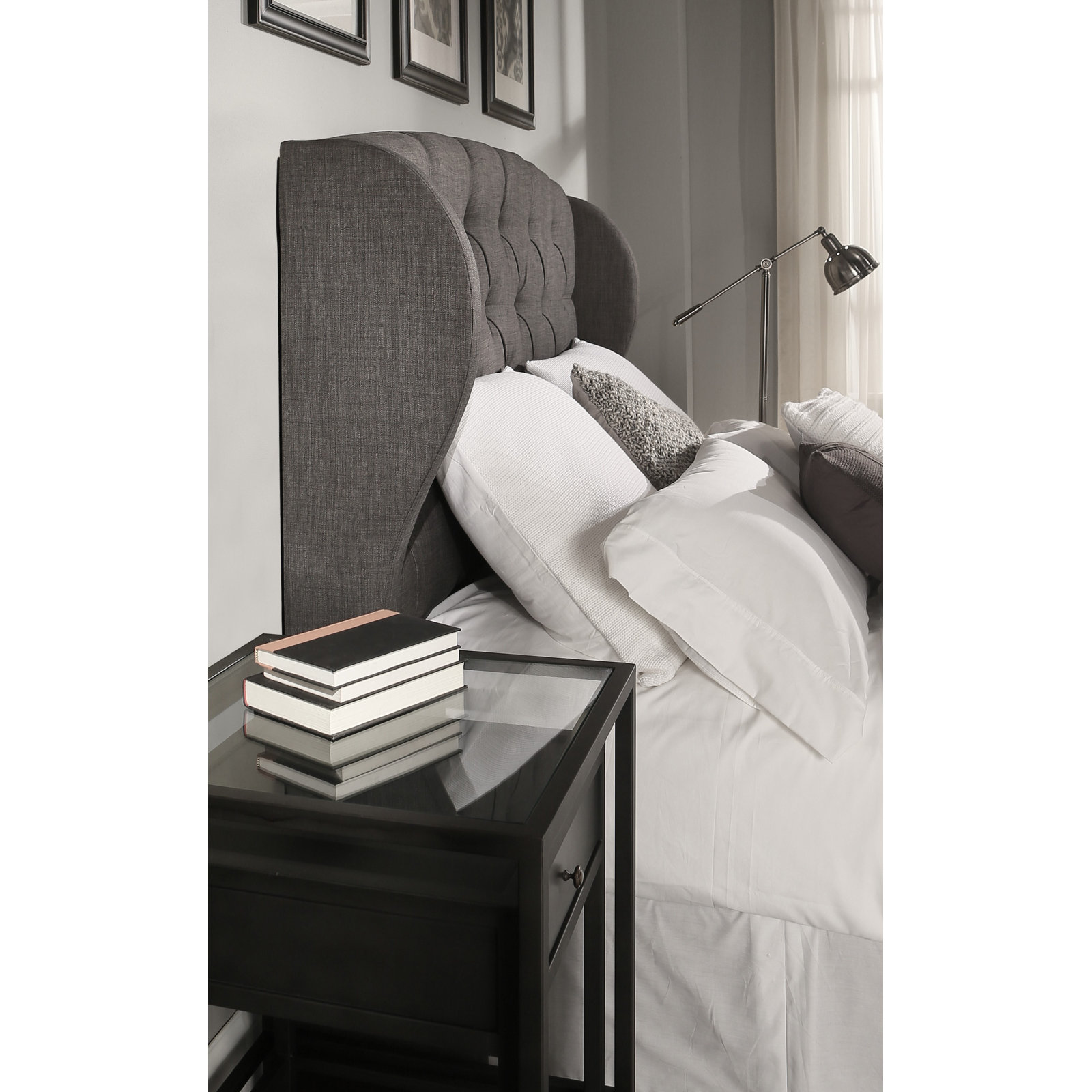 Sornson Upholstered Headboard, Queen/Full, Grey