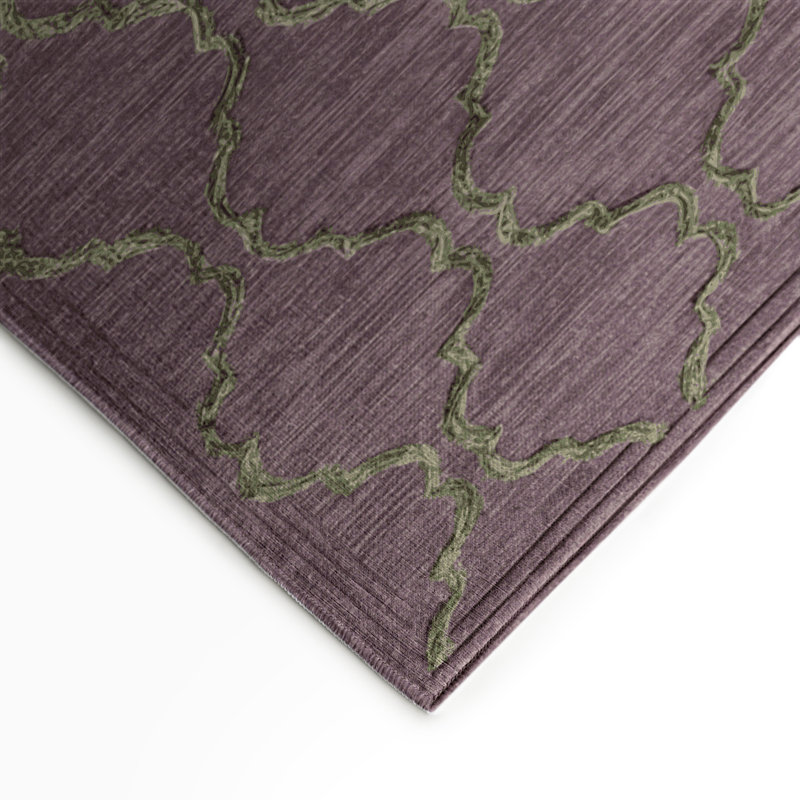 Trellis Black Indoor and Outdoor Area Rug, Rectangle 9' x 12'