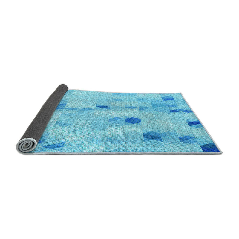 Tapis abstrait bleu, Rond 6 pi