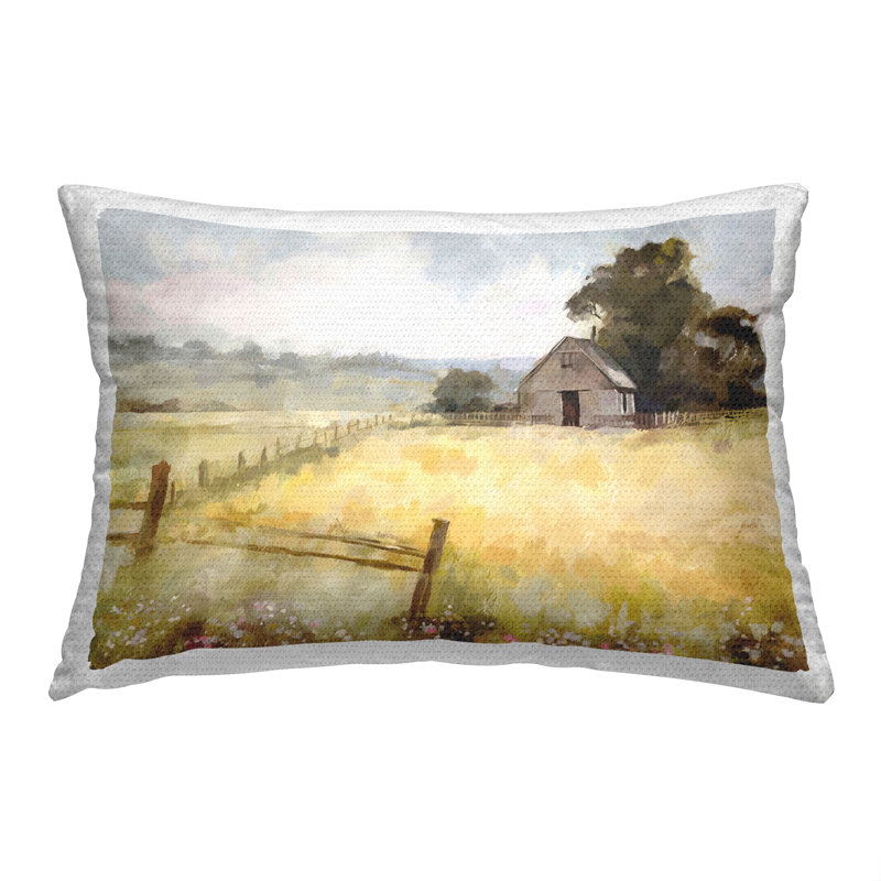 Polyester Lumbar Rectangular Indoor/Outdoor Pillow Cover & Insert