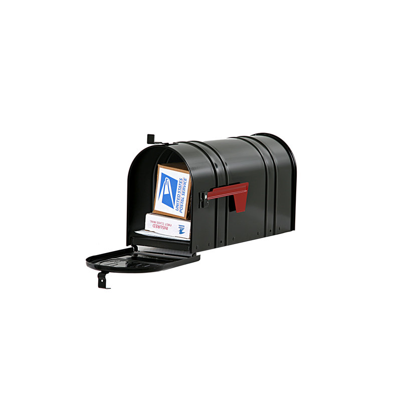 Carlton Metal Post Mounted Mailbox, Black