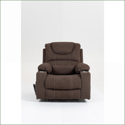 Fauteuil inclinable surélevé inclinable à 180 °, moteur OKIN, capacité de 400 lb | Noyer brun | Velours