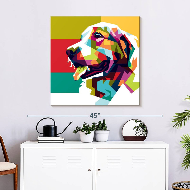 Golden retriever Brampt abstrait, H 30 po x l 30 po