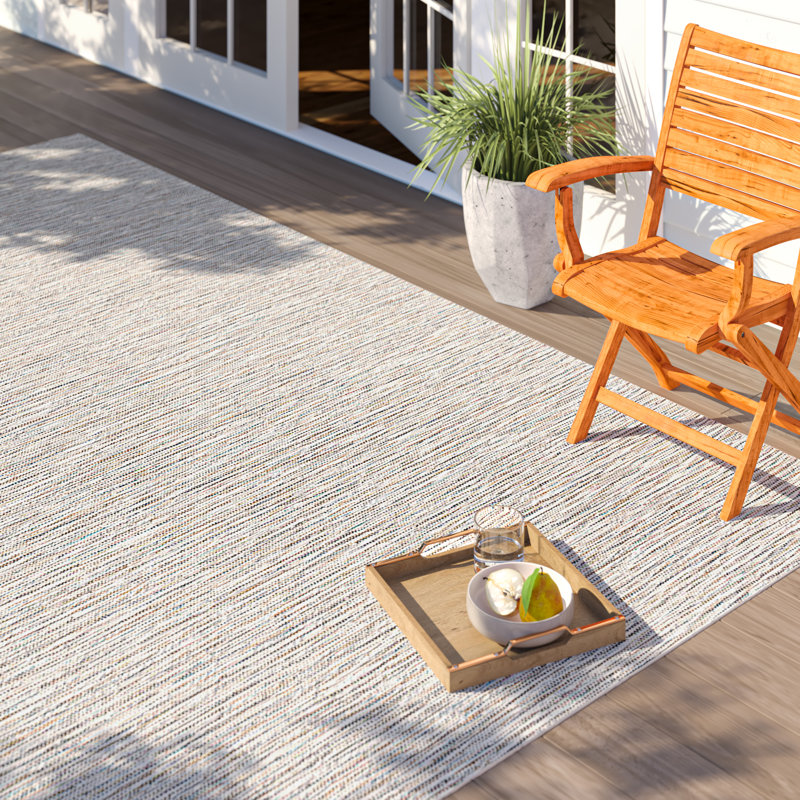 Tapis d'intérieur / extérieur gris Barbaros, Rectangle 5 pi 3 po x 7 pi 3 po