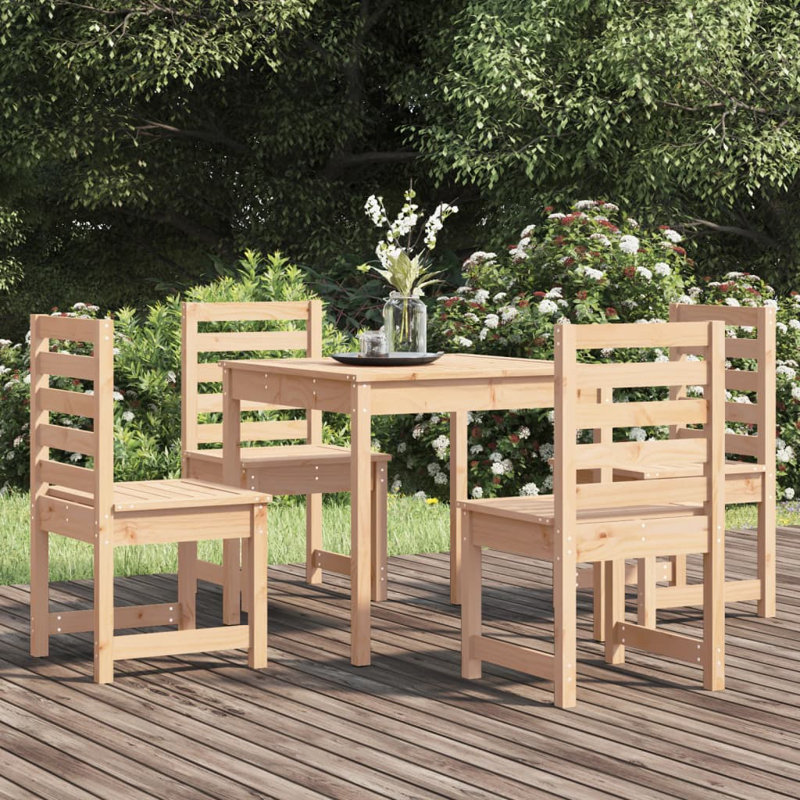 Dunnavant 4 - Person Patio Dining Set with, Brown, 76cm H x 82.5cm W x 82.5cm D