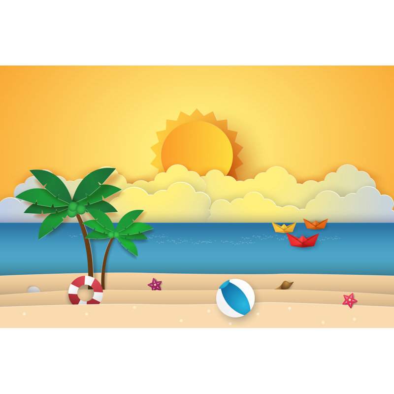 Cartoon Graphic Shrimps - Wrapped Canvas Print, 30cm H x 30cm W x 3.8cm D
