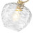 9" Modern Brushed Brass Mini Pendant Light with Hand-Blown Textured Glass Globe Shade, Adjustable Height 19.5"-97.5" for Kitchen Island Bedroom Dining Room