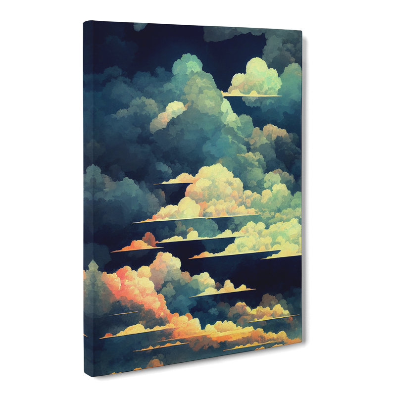 Watercolour Cloudy Sky - Wrapped Canvas, 60cm H x 40cm W x 3cm D