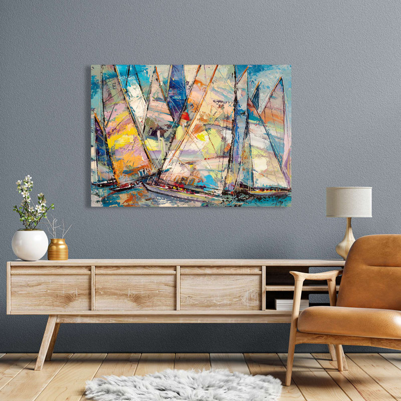 Sails in the wind 1 Piece Wrapped Canvas Wall Art, 90cm H x 120cm W x 4cm D