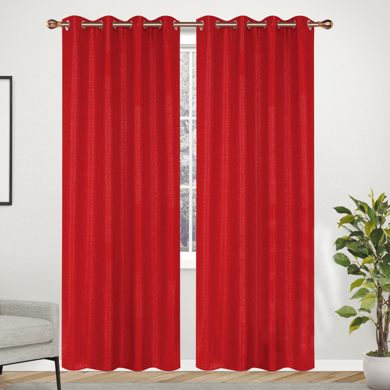 Adrik Room Darkening Curtain Single Panel, Burgunday