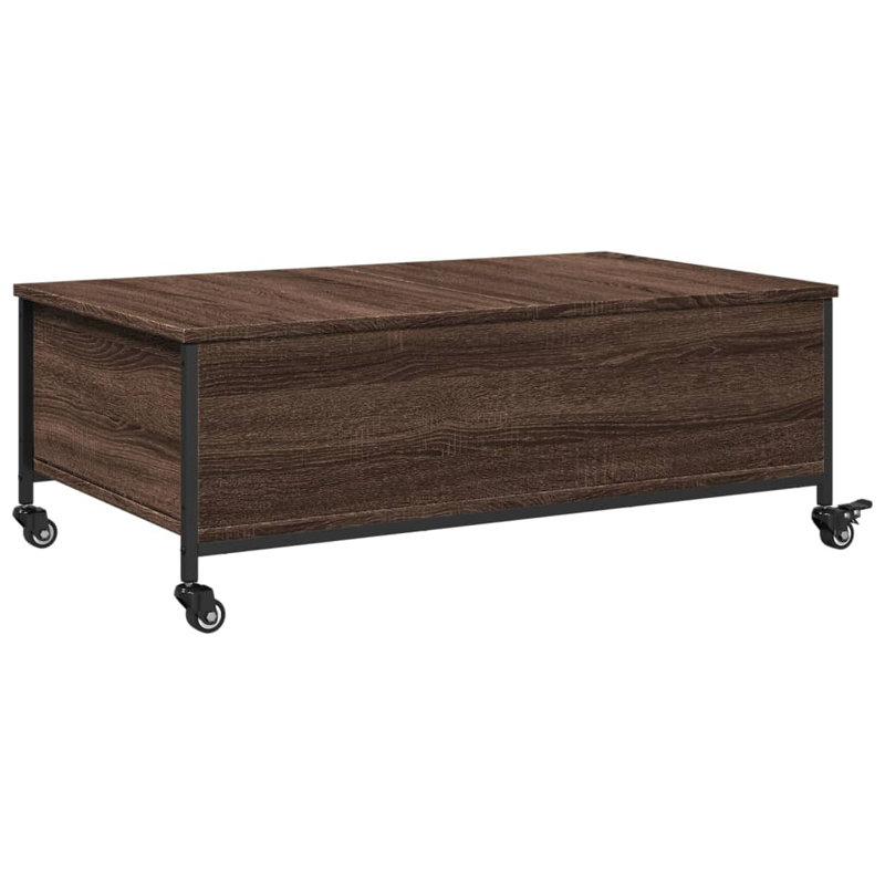 Table basse avec roulettes vidaXL, Chêne brun