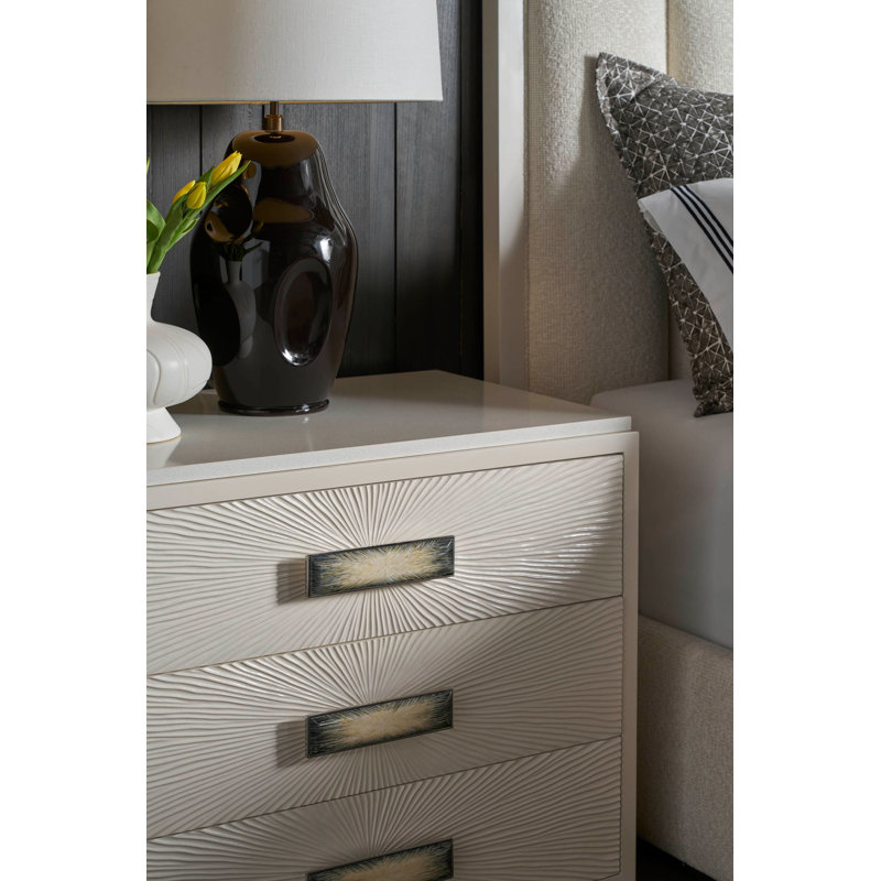 Panos 3 - Drawer Solid Wood Nightstand, 26" H x 26" W x 20" D