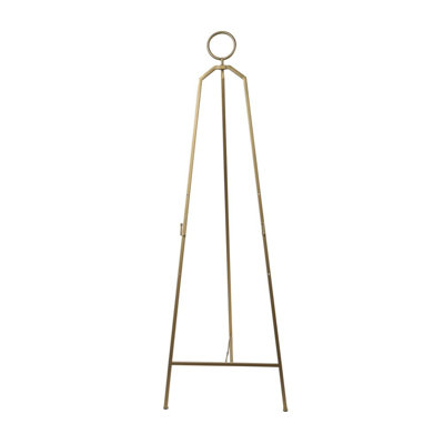 Metal Tall Adjustable 3 Tier Display Gold Easel with Circular Ring Top