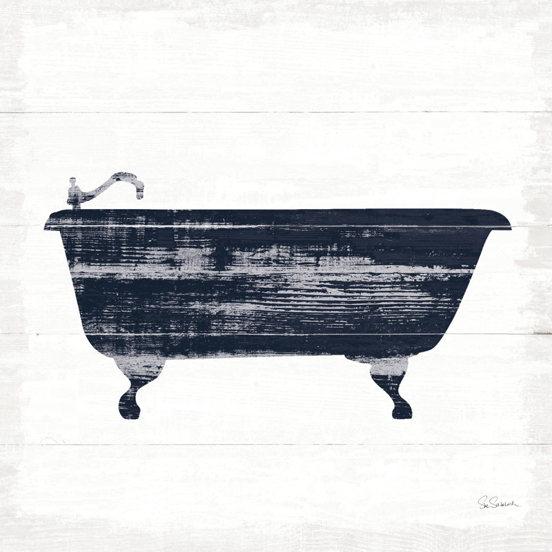 Shiplap Bath I - bleu marine, H 20 po x l 20 po
