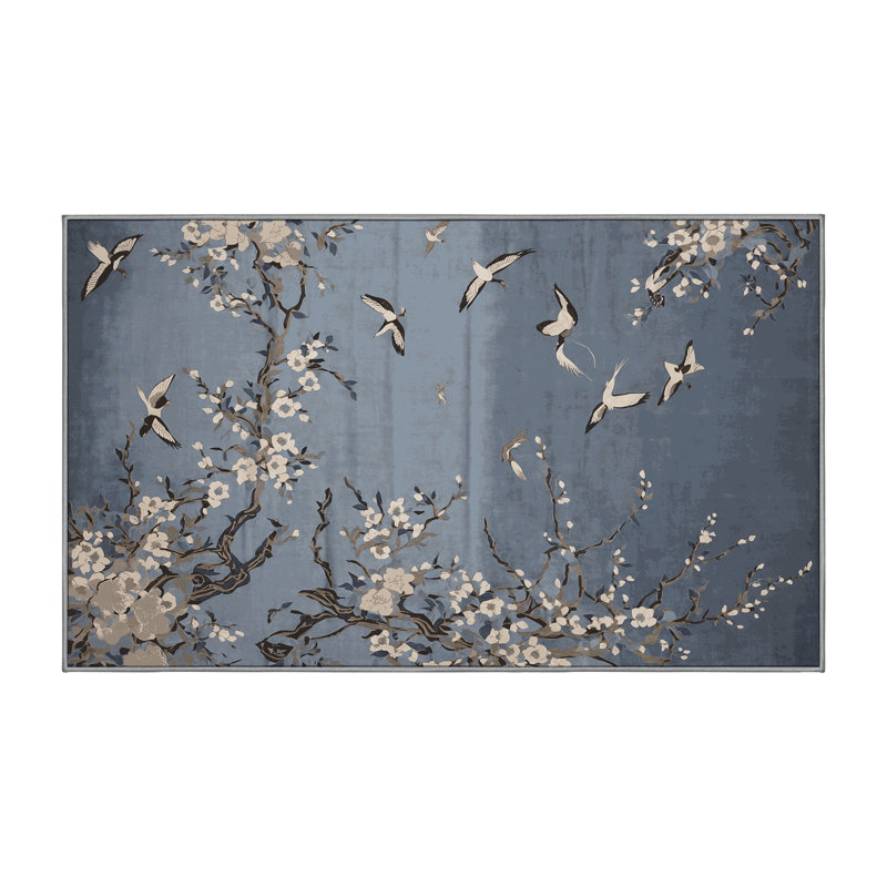 Tapis gris lavable à la machine, Rectangle 8 pi x 12 pi