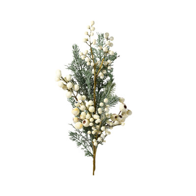 The Holiday Aisle® White Berry Mixed Blue Fir Pick, Festive Holiday Decor For Small Arrangements Accent Set Of 4