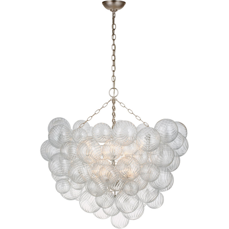 Julie Neill Talia Grande Chandelier, Burnished Silver Leaf