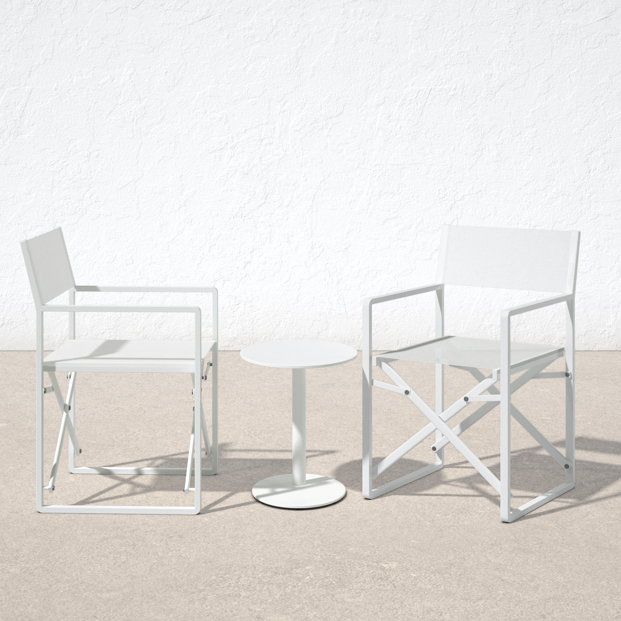 Oval 2 - Person 20" Long Bistro Set, White
