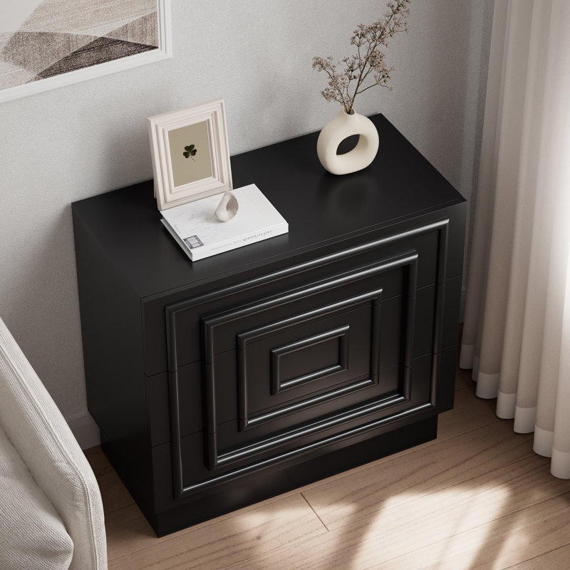 Commode 3 tiroirs Modern Modern, Noir