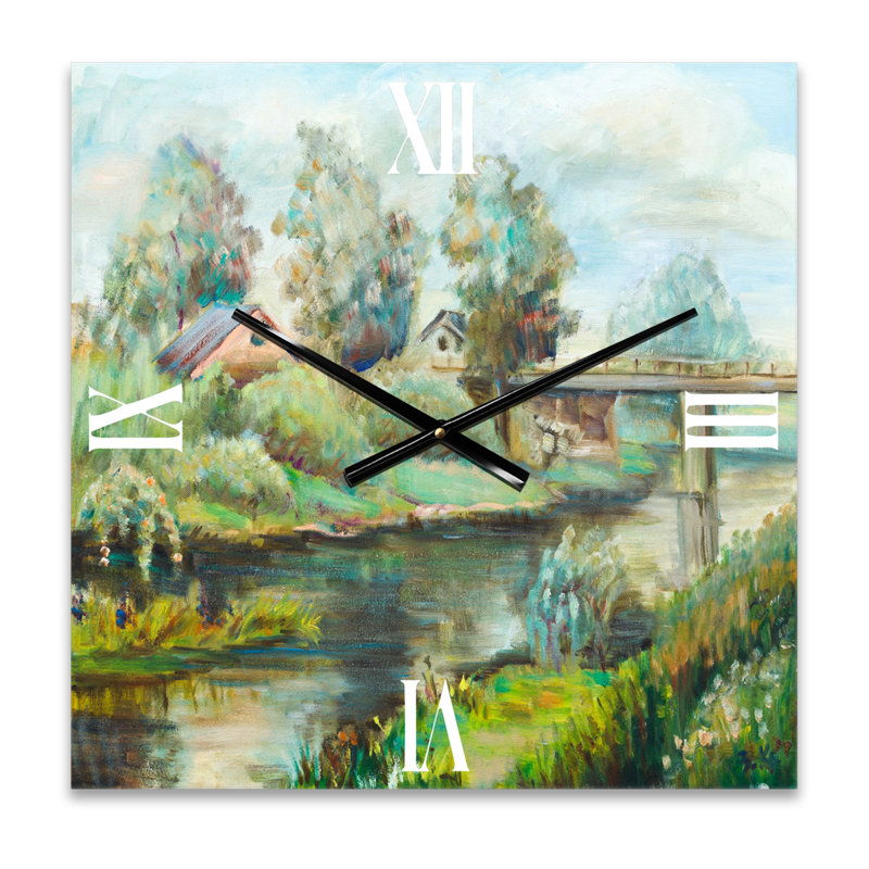 Horloge murale pont sur la rivière à Rustic Lake House, Grand