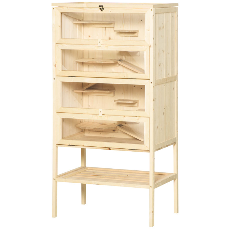 Cage pour 5 hamster avec plusieurs plateformes et plateau ouvert