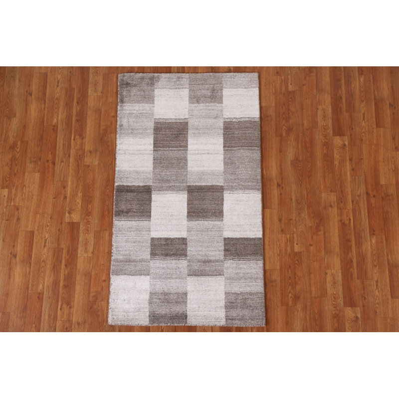 Tapis à carreaux en laine Gabbeh 3 x 5