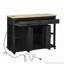 Îlot de cuisine de 47 pouces avec table extensible et nombreuses options de rangement