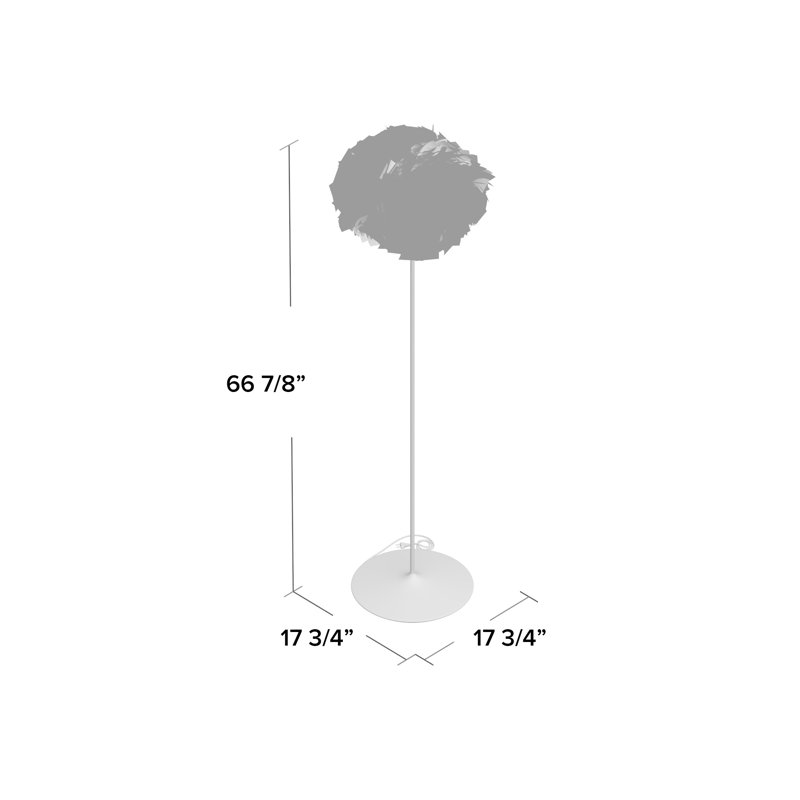Lampe sur pied 67 po Eos, Noir, Blanc