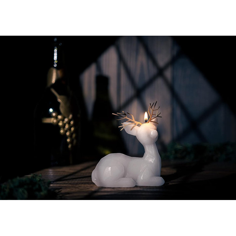 Bougie fantaisie cerf squelette café