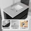 Meuble-lavabo suspendu de 76 cm avec lavabo, tiroir à fermeture amortie, comptoir et dosseret en marbre synthétique blanc granité de 5 cm, contreplaqué