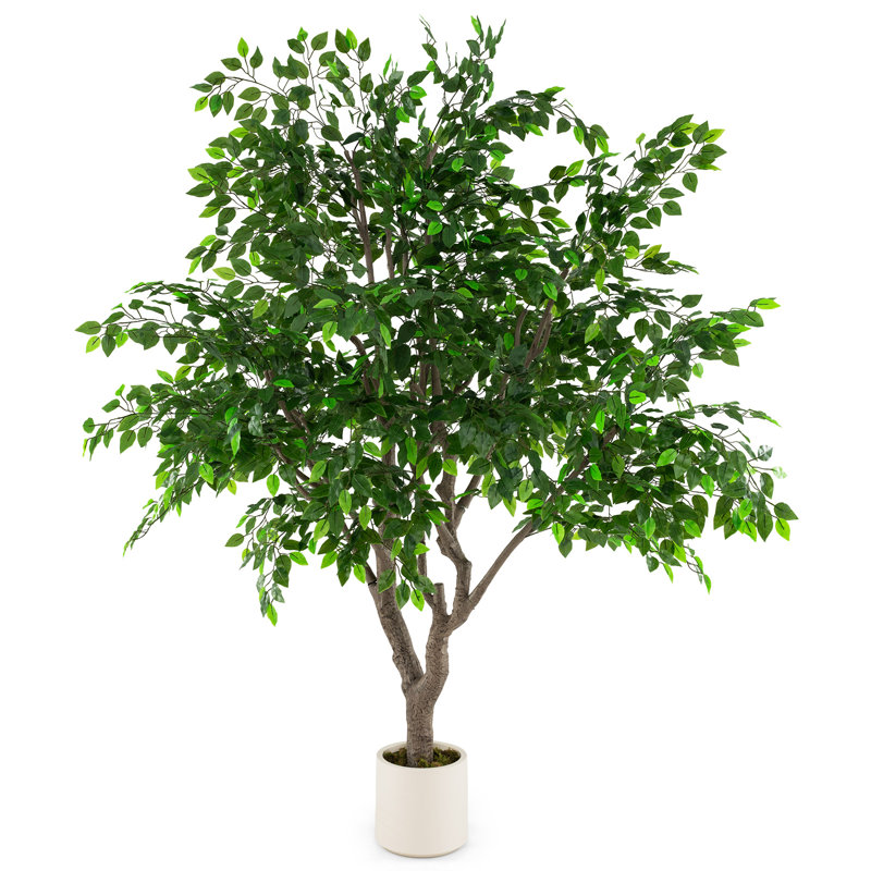 Grand ficus artificiel de 8,2 pi avec grand pot stable rempli de ciment