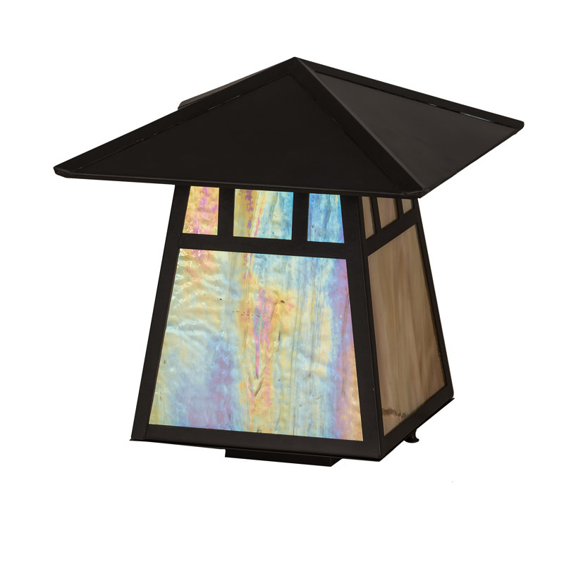 Luminaire pour poteau de clôture Wysocki, Noir, H 13 po x l 17 po x P 12 po