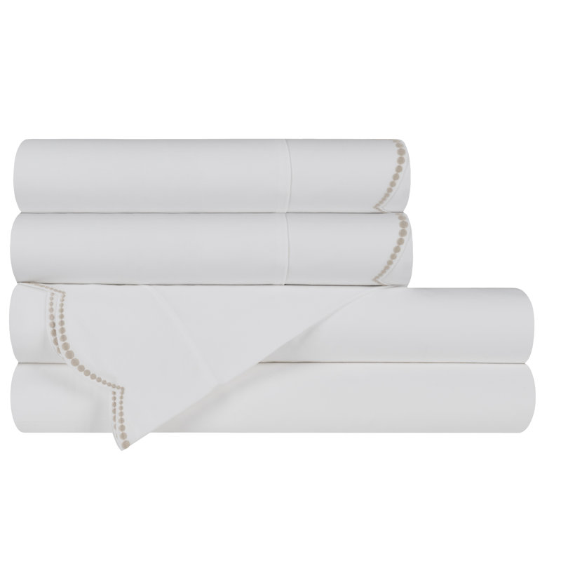 NAZARÉ Sheet Set, Twin, white-french blue