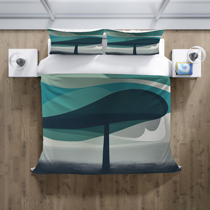 Polyester Abstract Duvet Cover, King Duvet Cover + 2 King Shams